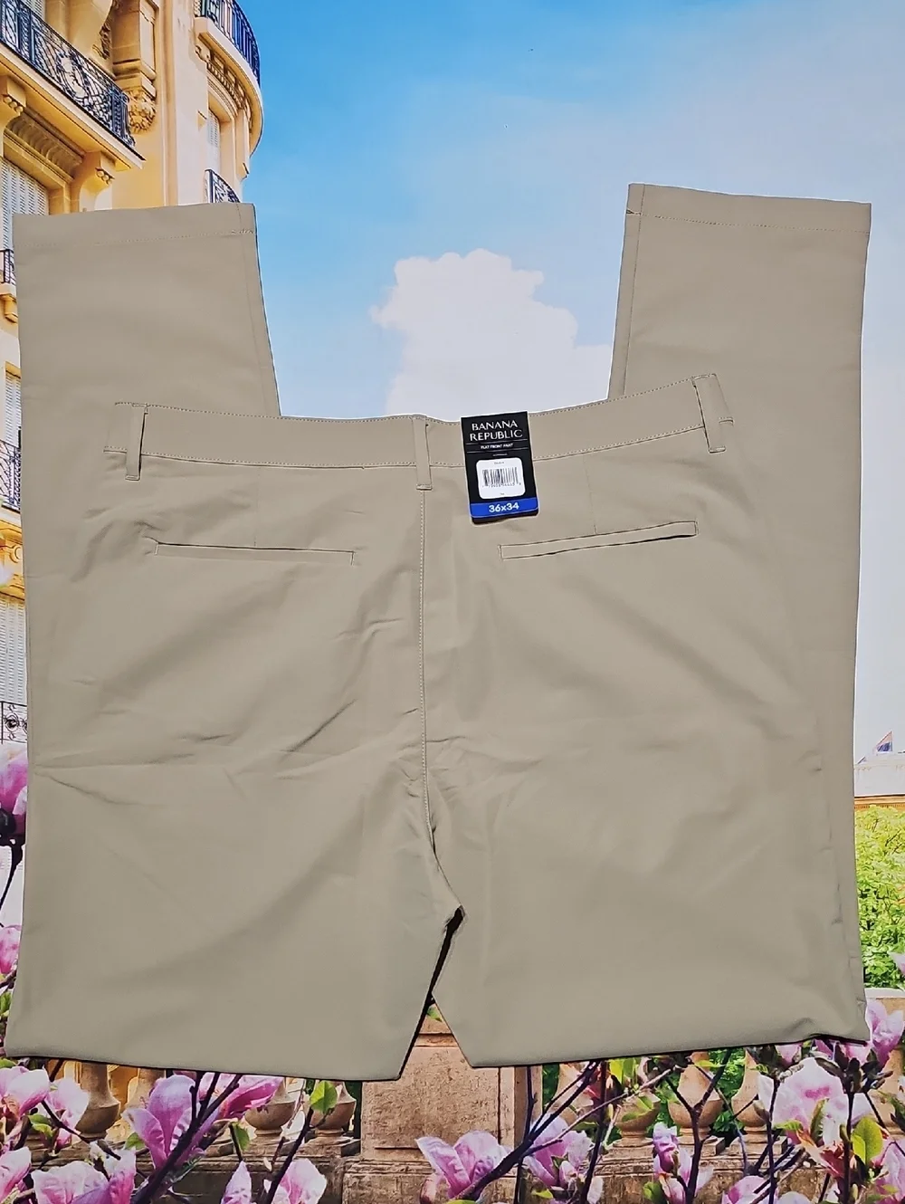 Banana Republic Men's Flat Front Khaki Chinos Size 36x34 New